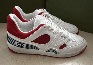 New $950 Gucci Men Demetra Basket Low Top Sneakers White/Red 9.5 US/9 UK 697882
