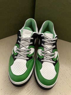 New $950 Gucci Men Demetra Basket Low Top Sneakers Green/Whi 9.5 US/9 UK 697882