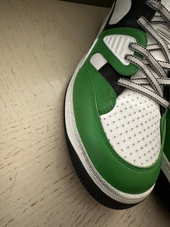 New $950 Gucci Men Demetra Basket Low Top Sneakers Green/Whi 9.5 US/9 UK 697882