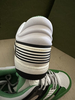 New $950 Gucci Men Demetra Basket Low Top Sneakers Green/Whi 9.5 US/9 UK 697882