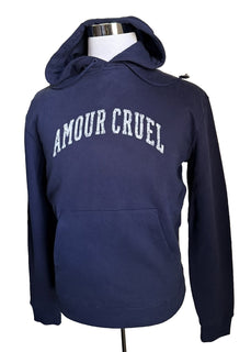 NWT $950 Saint Laurent Men’s Hoodie Decoupe Pullover Color Blue Size XS