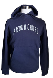 NWT $950 Saint Laurent Men’s Hoodie Decoupe Pullover Color Blue Size XS