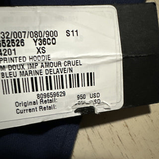 NWT $950 Saint Laurent Men’s Hoodie Decoupe Pullover Color Blue Size XS