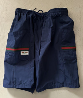 NWT $1050 Gucci Men Drawstring Waterproof Short Pants Blue 32 US( Measu 34-36 )