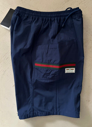 NWT $1050 Gucci Men Drawstring Waterproof Short Pants Blue 32 US( Measu 34-36 )