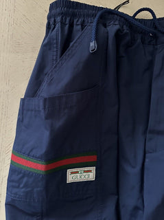 NWT $1050 Gucci Men Drawstring Waterproof Short Pants Blue 32 US( Measu 34-36 )
