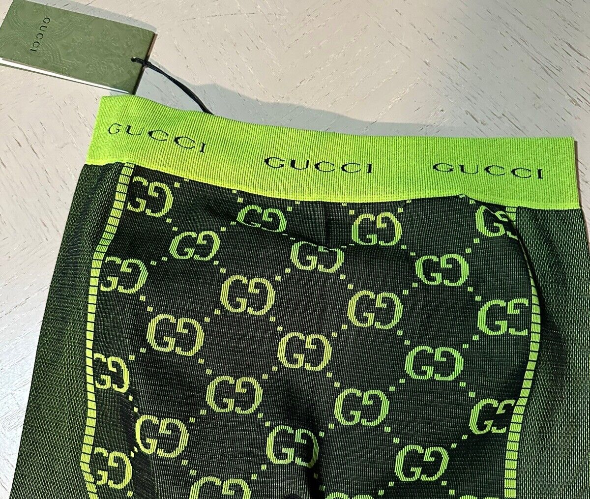 New $920 Gucci Men’s GG Jersey Jacquard Leggings Pants Green L