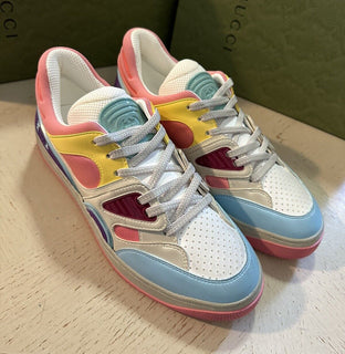 New $950 Gucci Women Demetra Basket Sneakers Pink/Blue/Multi 9 US/39 Eu 700291