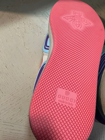 New $950 Gucci Women Demetra Basket Sneakers Pink/Blue/Multi 9 US/39 Eu 700291