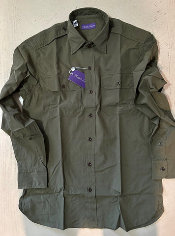 NWT $495 Ralph Lauren Purple Label Men Shirt  Olive/Green L