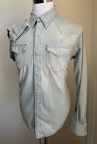 NWT $595 Ralph Lauren Purple Label Men Western Jeans Shirt LT Blue XXL