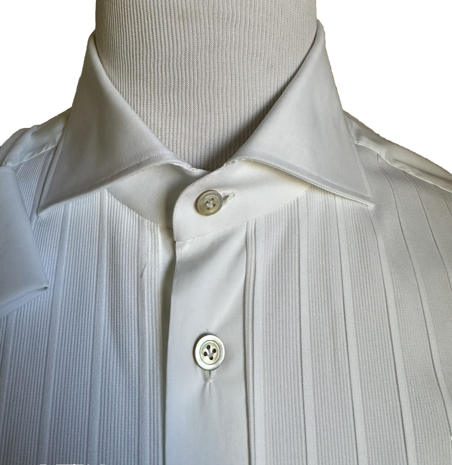NWT $1165 Kiton Contemporary-Fit French Cuff Dress Shirt White 17.5/44 Italy
