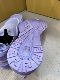 NIB $1050 Fendi Men Flow Knit Low Top Sneakers Lilac/Purple 9 US/8 UK 7E1504