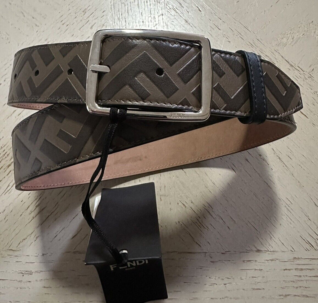 New $590 Fendi Men FF Logo Leather Belt Brown/Black 38/95