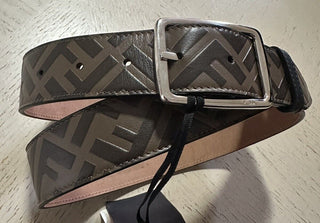 New $590 Fendi Men FF Logo Leather Belt Brown/Black 38/95