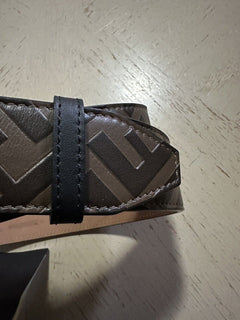 New $590 Fendi Men FF Logo Leather Belt Brown/Black 38/95