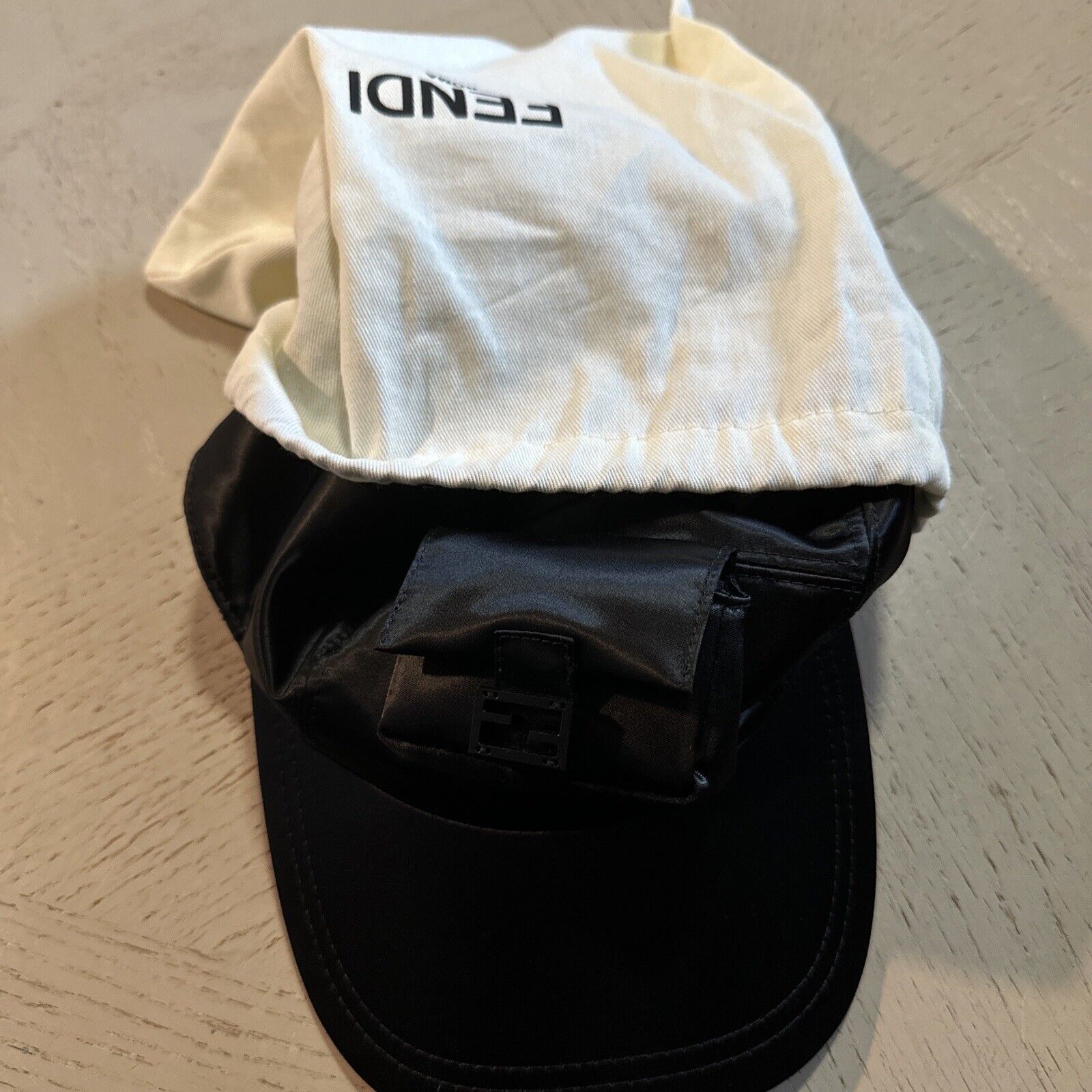 NWT $920 Fendi Nylon Baseball Cap Hat Black One Size Italy