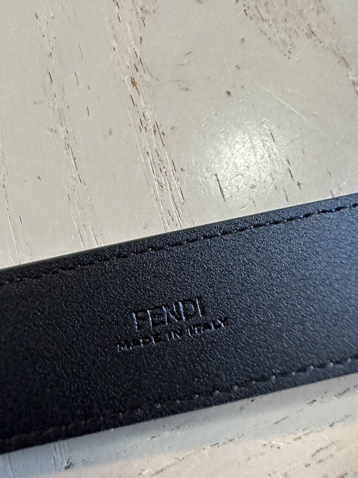 New $920 Fendi Womens FF Logo Leather Baguette Belt Black 32/80 8C0674