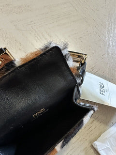 New $920 Fendi Womens FF Logo Leather Baguette Belt Black 32/80 8C0674
