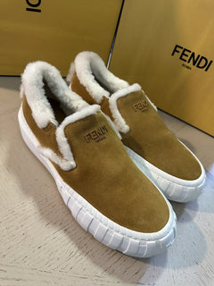 NIB $995 Fendi Men Suede Sneakers Shoes Brown 10 US/9 UK 7E1469