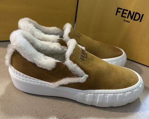 NIB $995 Fendi Men Suede Sneakers Shoes Brown 10 US/9 UK 7E1469