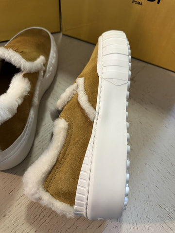 NIB $995 Fendi Men Suede Sneakers Shoes Brown 10 US/9 UK 7E1469