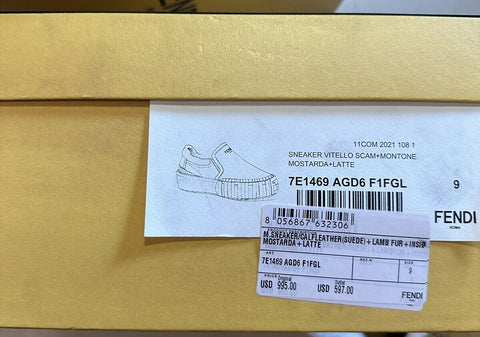 NIB $995 Fendi Men Suede Sneakers Shoes Brown 10 US/9 UK 7E1469