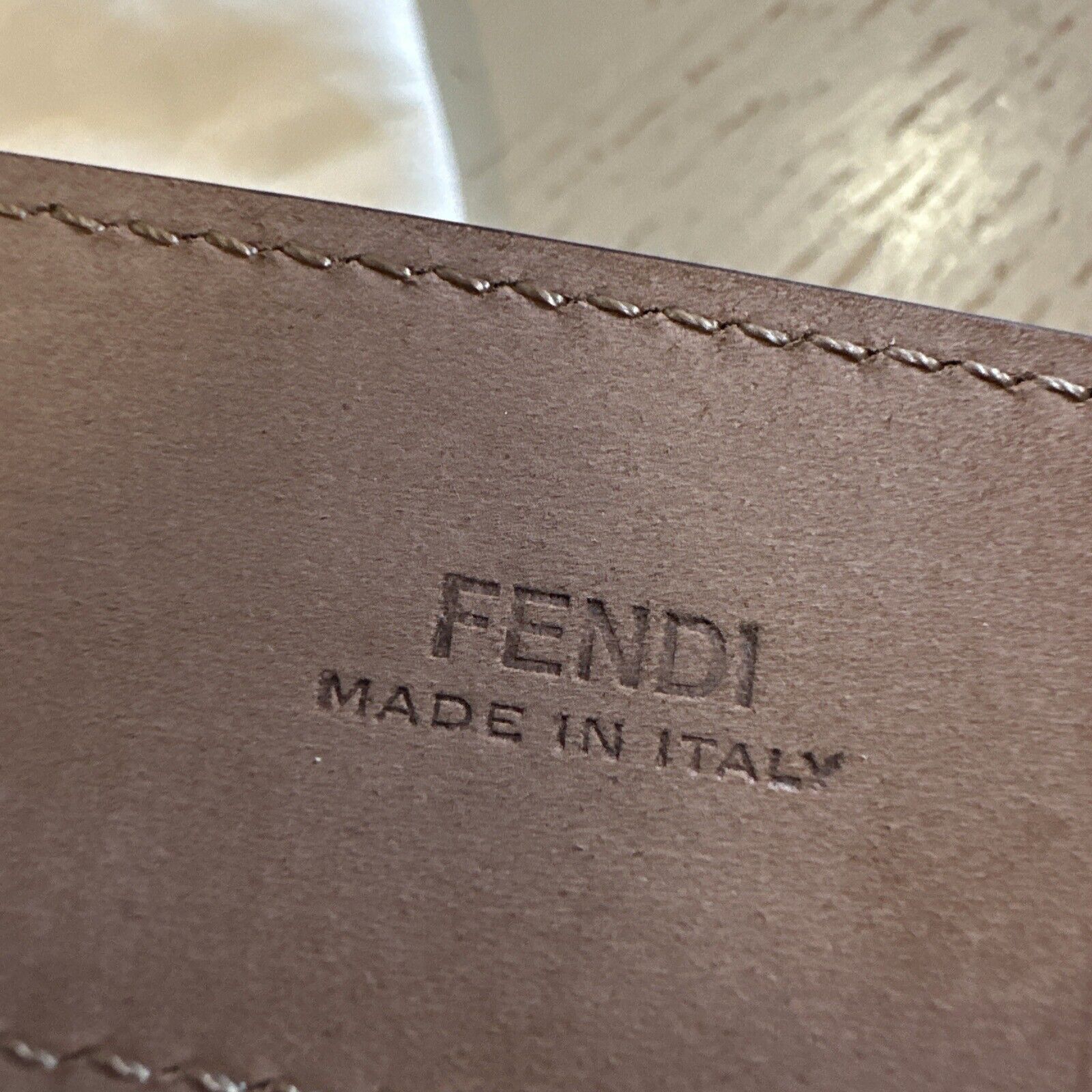 New  Fendi Men FF Logo Leather  Belt LT Beige 110/44 Italy
