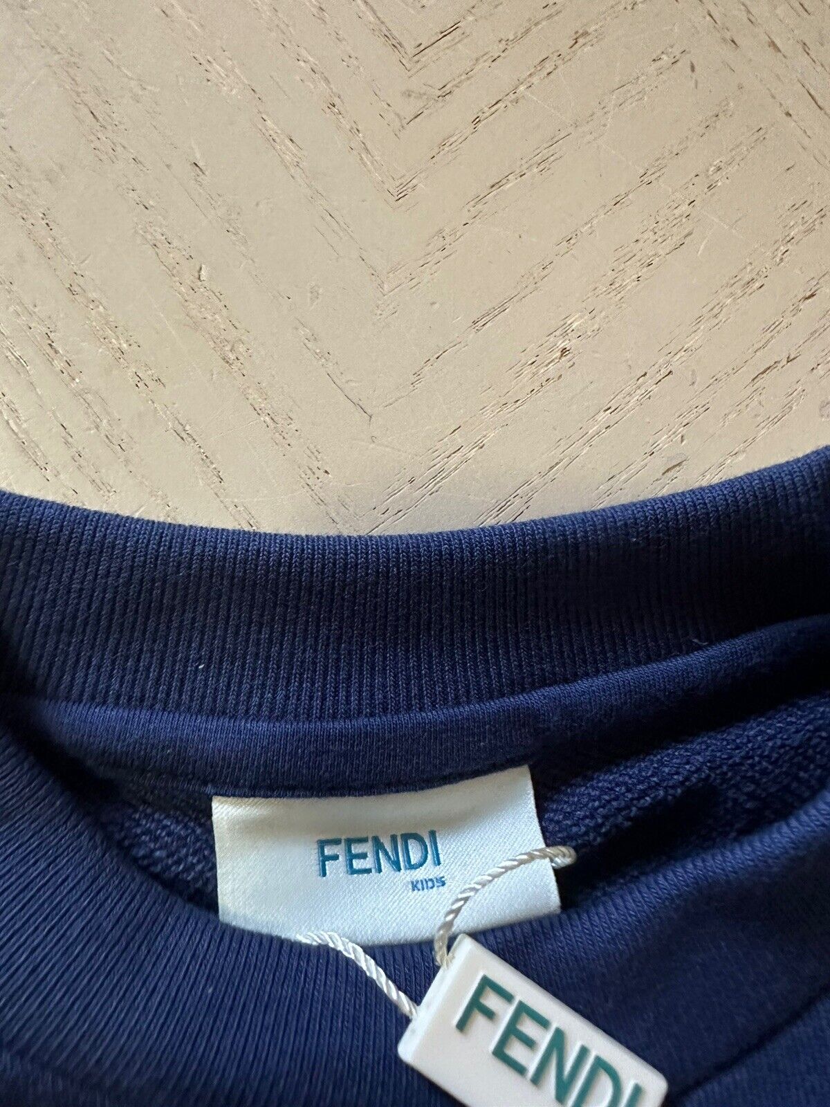 NWT $470 Fendi Boys Sweatshirt Pullover Sweaters Navy Size 6A Italy