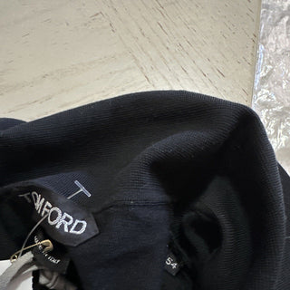 NWT $1140 TOM FORD Long Sleeve Wool Polo Shirt Color Black 44 US/54 Eu Italy