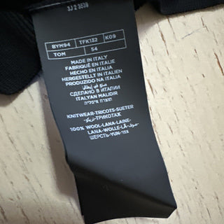 NWT $1140 TOM FORD Long Sleeve Wool Polo Shirt Color Black 44 US/54 Eu Italy