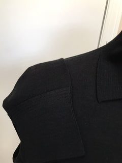 NWT $1140 TOM FORD Long Sleeve Wool Polo Shirt Color Black 44 US/54 Eu Italy