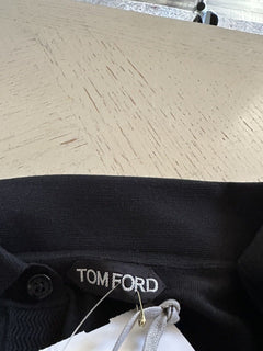 NWT $1140 TOM FORD Long Sleeve Wool Polo Shirt Color Black 44 US/54 Eu Italy