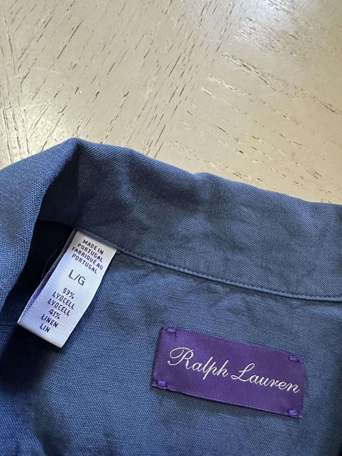 NWT $495 Ralph Lauren Purple Label Men Look Archer Short Sleeve Shirt Blue L