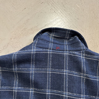 New $2750 Isaia Portofino Plaid Wool Blend Shirt Jacket Blue 38 US/48 Eu Italy