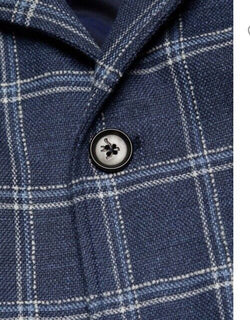 New $2750 Isaia Portofino Plaid Wool Blend Shirt Jacket Blue 38 US/48 Eu Italy