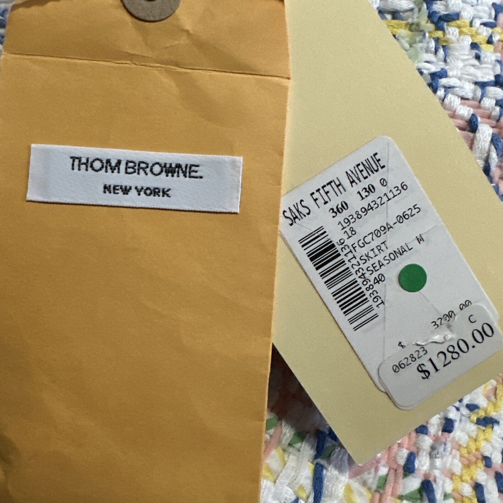 New $3200 Thom Brown Seasonal Pleated Tweed Midi Skirt White/Multi 40/6 Italy