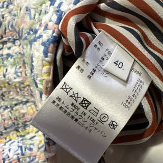 New $3200 Thom Brown Seasonal Pleated Tweed Midi Skirt White/Multi 40/6 Italy