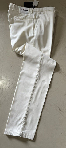 NWT $1795 Kiton Men’s Silk Blend Pants Cream 36 US/52 Eu Hand made in Italy