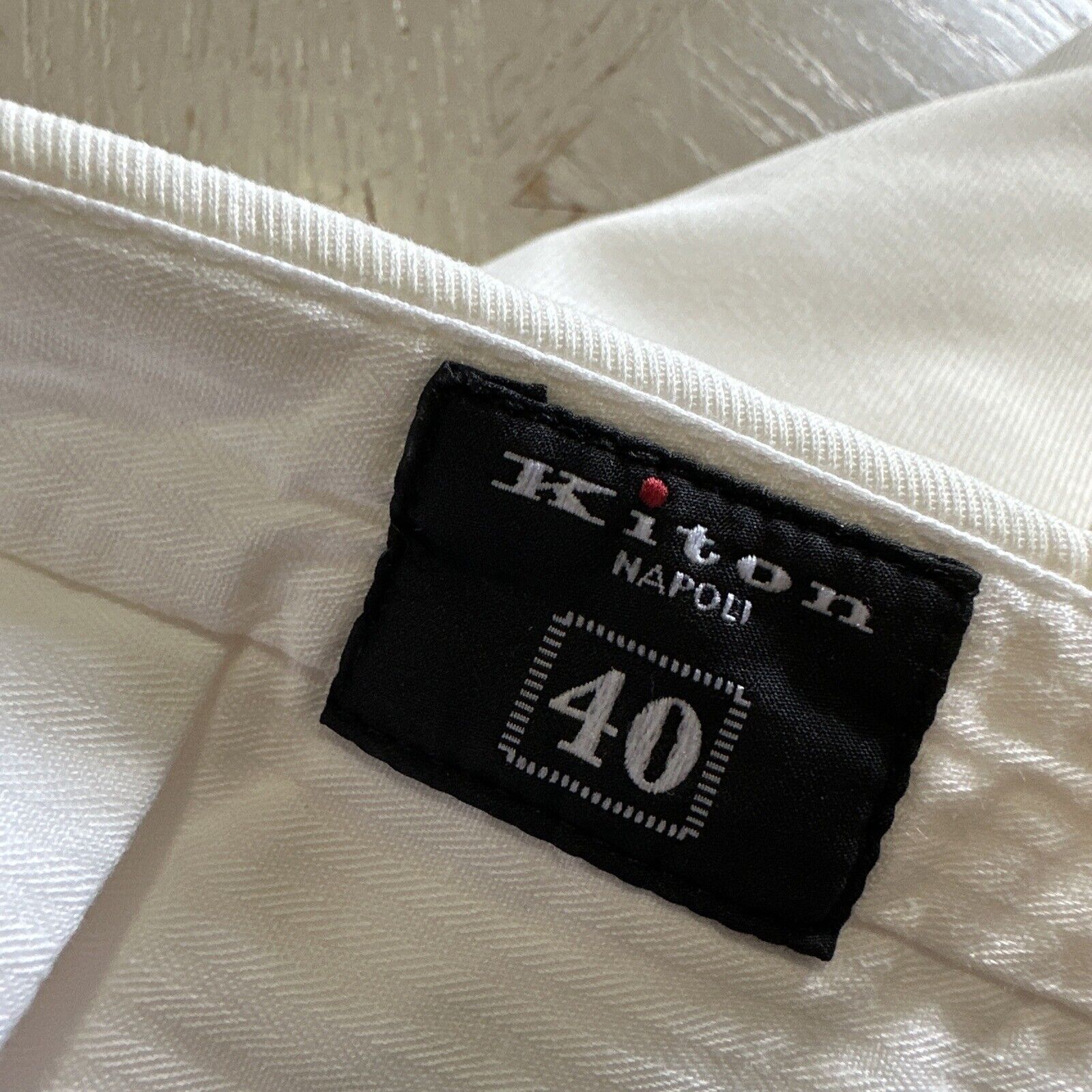 NWT $1795 Kiton Men’s Silk Blend Pants Cream 40 US/56 Eu Hand made in Italy