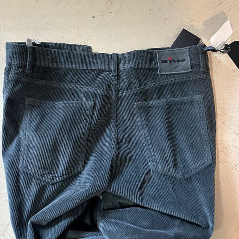 NWT $1495 Kiton Men’s Corduroy Cashmere Blend Pants MD Green 34 US/50 Eu Italy