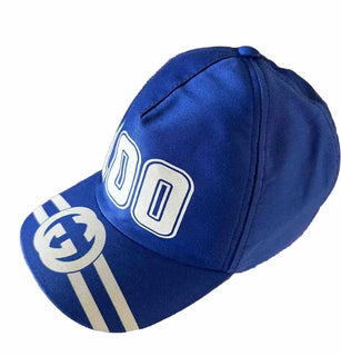 NWT Gucci Mens GG Logo Baseball Cap hat Royal Blue Size M