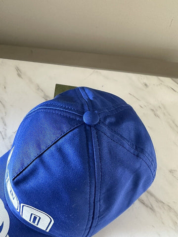 NWT Gucci Mens GG Logo Baseball Cap hat Royal Blue Size M