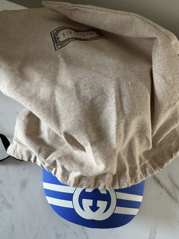 NWT Gucci Mens GG Logo Baseball Cap hat Royal Blue Size M