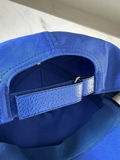 NWT Gucci Mens GG Logo Baseball Cap hat Royal Blue Size S