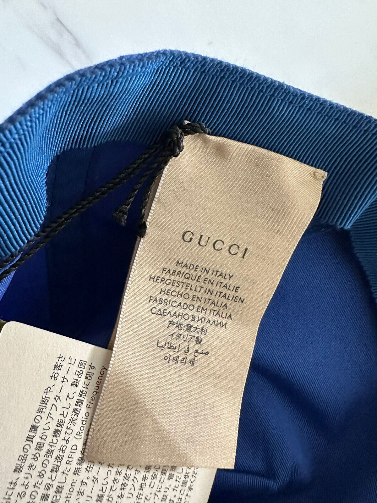 NWT Gucci Mens GG Logo Baseball Cap hat Royal Blue Size XL