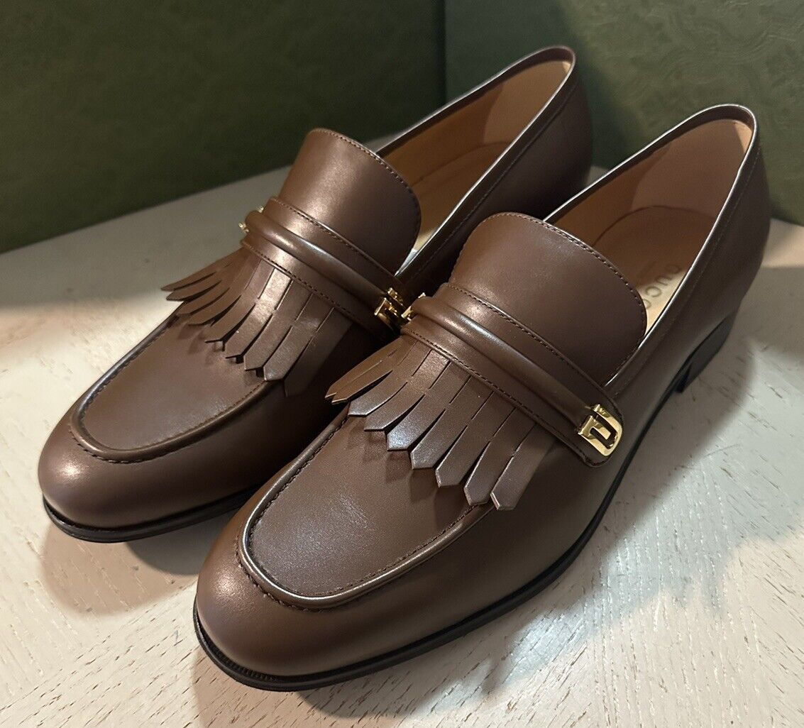 NIB Gucci Mens Loafers Moccasin Shoes Brown 13.5 US/12.5 Eu 714680