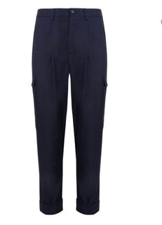 NWT $1395 KNT BY KITON Wool Cargo Dress Pants Navy 36 US/52 Eu Iraly