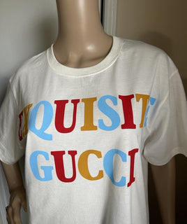 New $890 Gucci Women Short Sleeve Heavy Cotton Jersey T Shirt White Size S