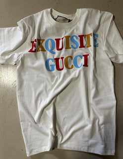New $890 Gucci Women Short Sleeve Heavy Cotton Jersey T Shirt White Size S